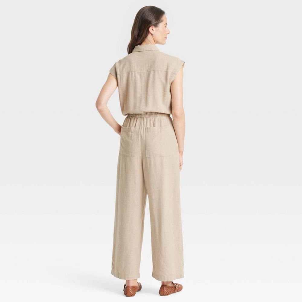 Women's Linen Jumpsuit - Universal Thread 14 - Picture 3 of 3